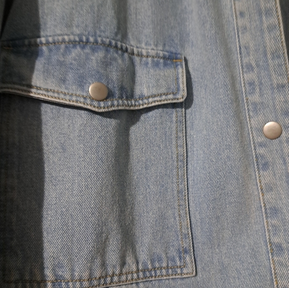 Denim Jacket with Leaf Patchwork, Upcycled Brunette the Label - Picture 4 of 5